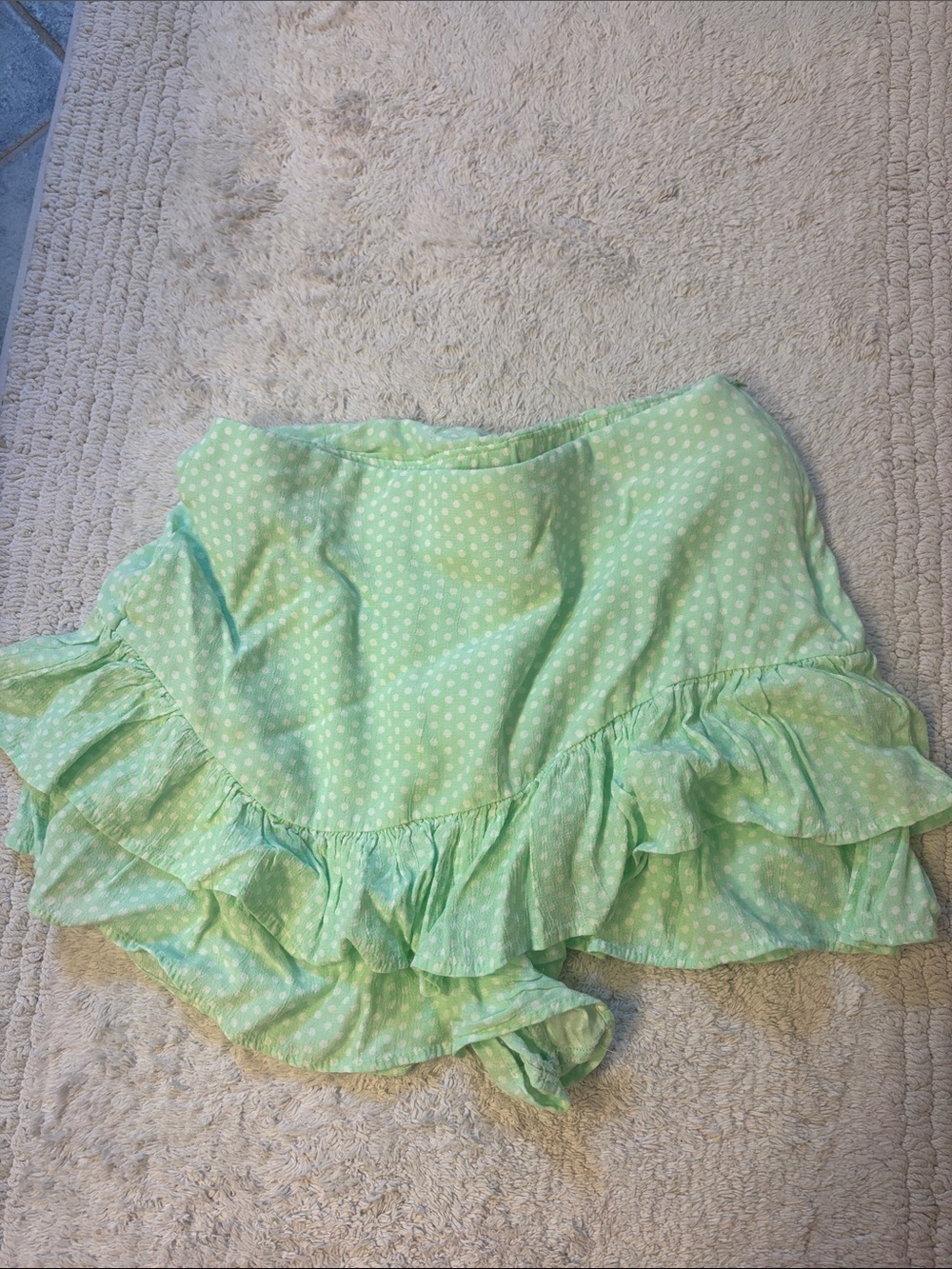 Zara Mint Green Polka Dot Mini Skirt